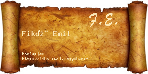 Fikó Emil névjegykártya